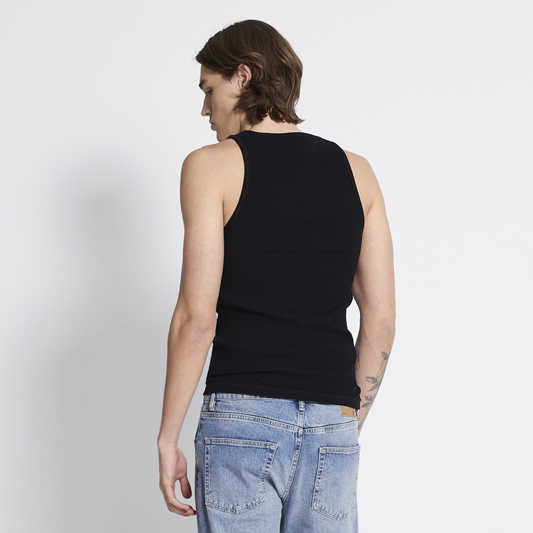 Ribbed tank top "Worm" Black